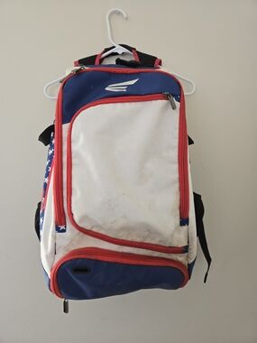 Easton White, Blue & Red Baseball Or Softball Backpack